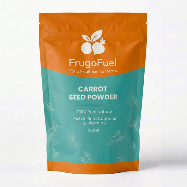 FrugoFuel Carrot Seed Powder 200g – 100% Pure Natural, Rich in Beta Carotene & Vitamin A for Daily Wellness